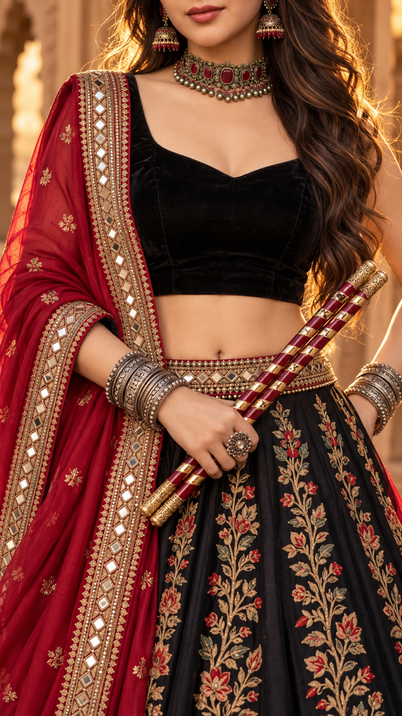 Crimson dandiya elegance